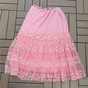 Perlcrest pink midi tiered floral petticoat under skirt